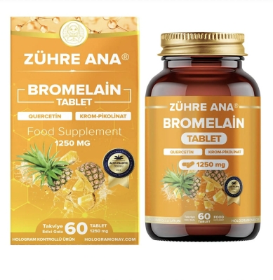 Zühre Ana Бромелаин+Кверцетин, Хром и Витамин C 1250мг. 60табл.