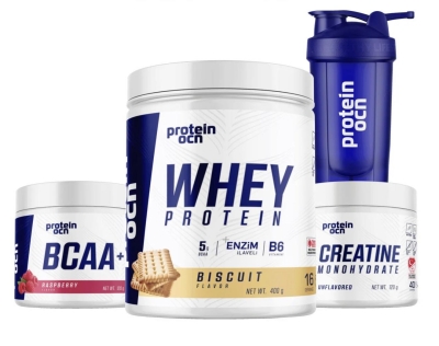 Фитнес пакет за бързи резултати – Протеин, BCAA и Креатин + шейкър